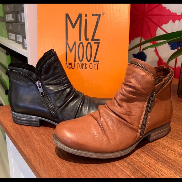 Miz Mooz Zipper Ankle Bootie 